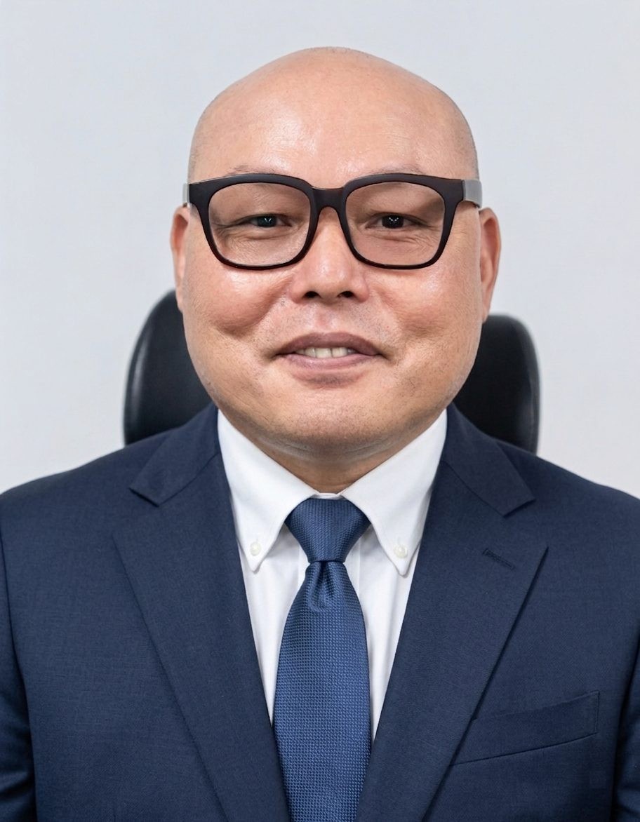 정금종 센터장 -정장과 넥타이를 착용하고 검은색 안경을 쓴 센터장의 상반신 프로필 사진. 정면을 바라보며 옅게 미소 짓고 있다.
